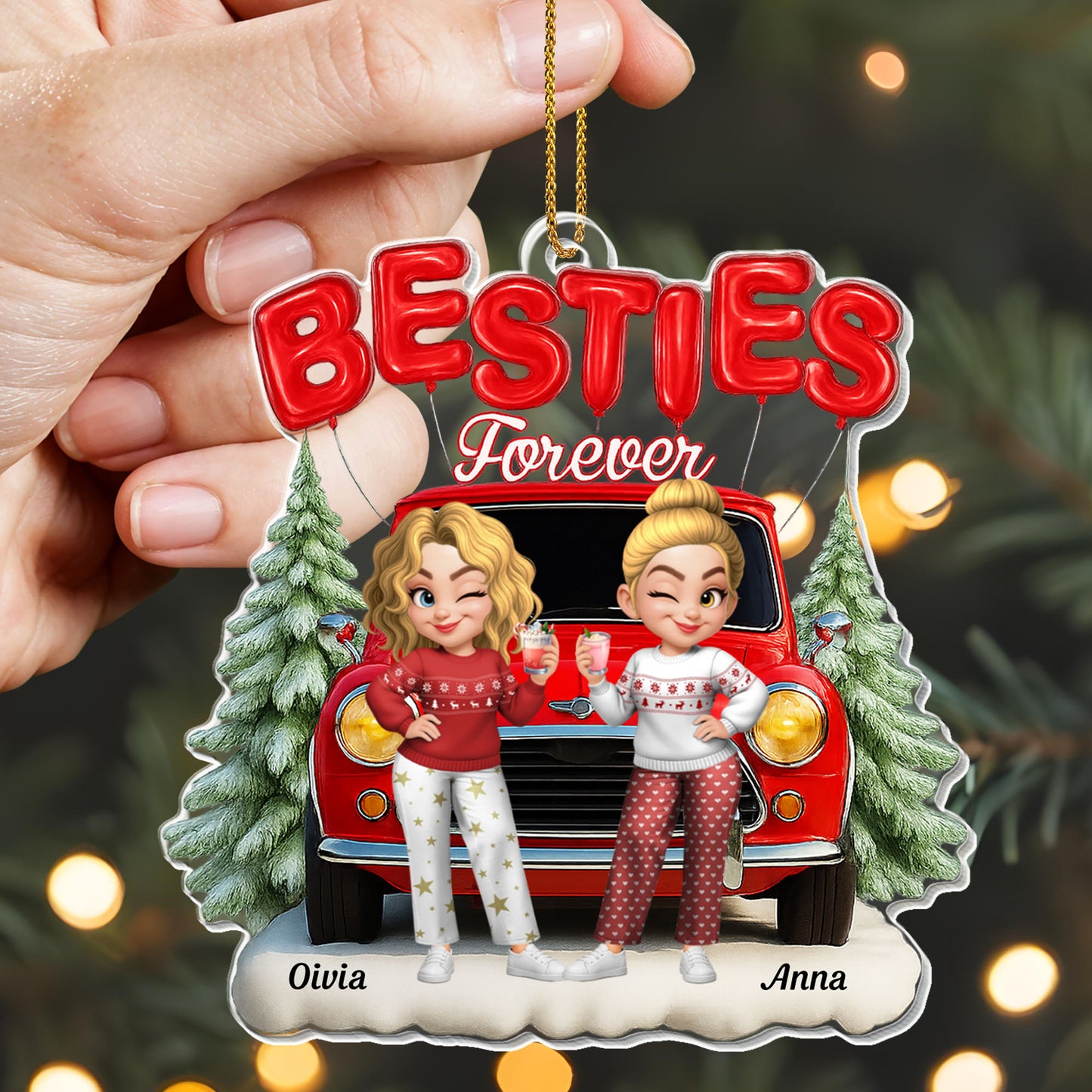 Besties Forever, Van And Pine Trees