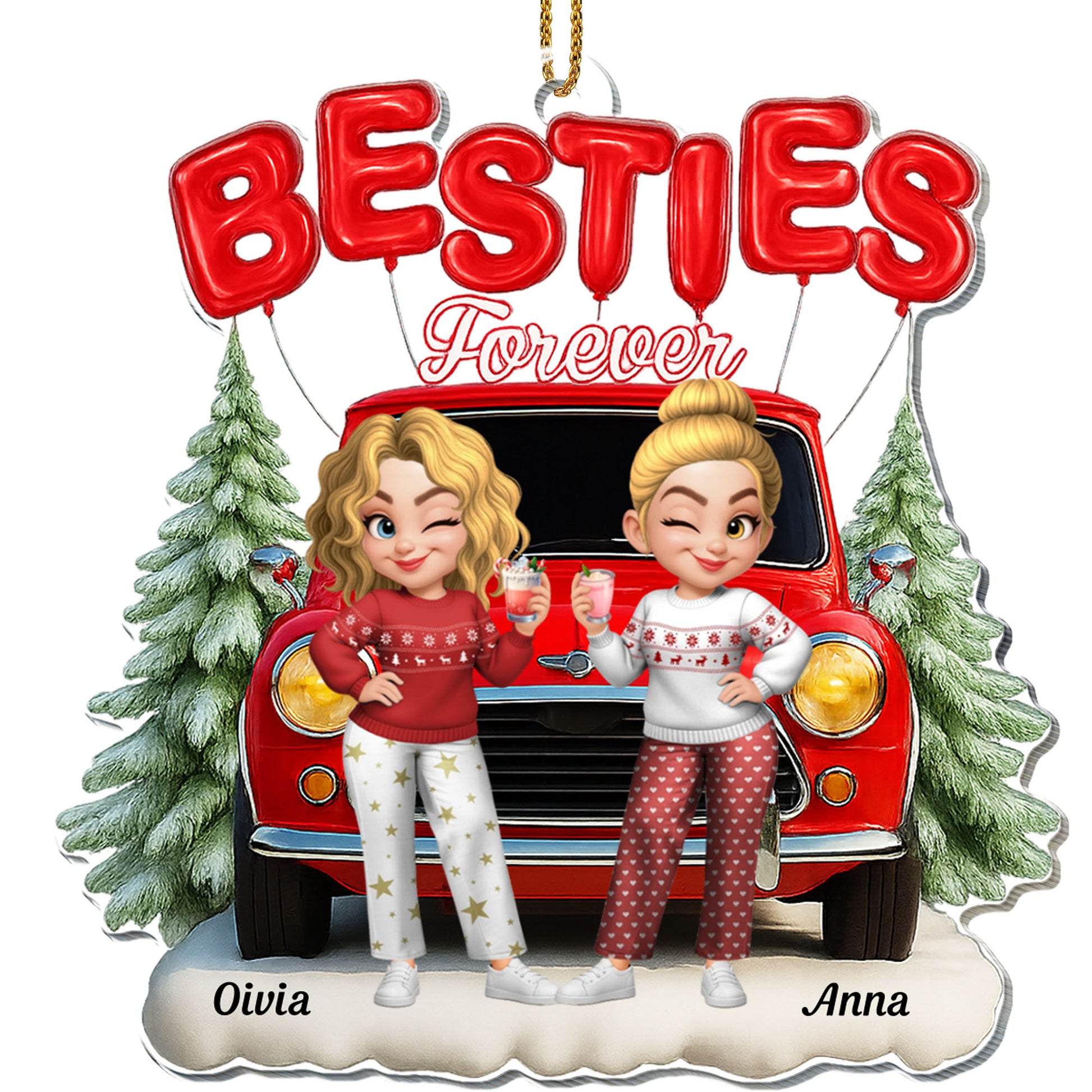 Besties Forever, Van And Pine Trees