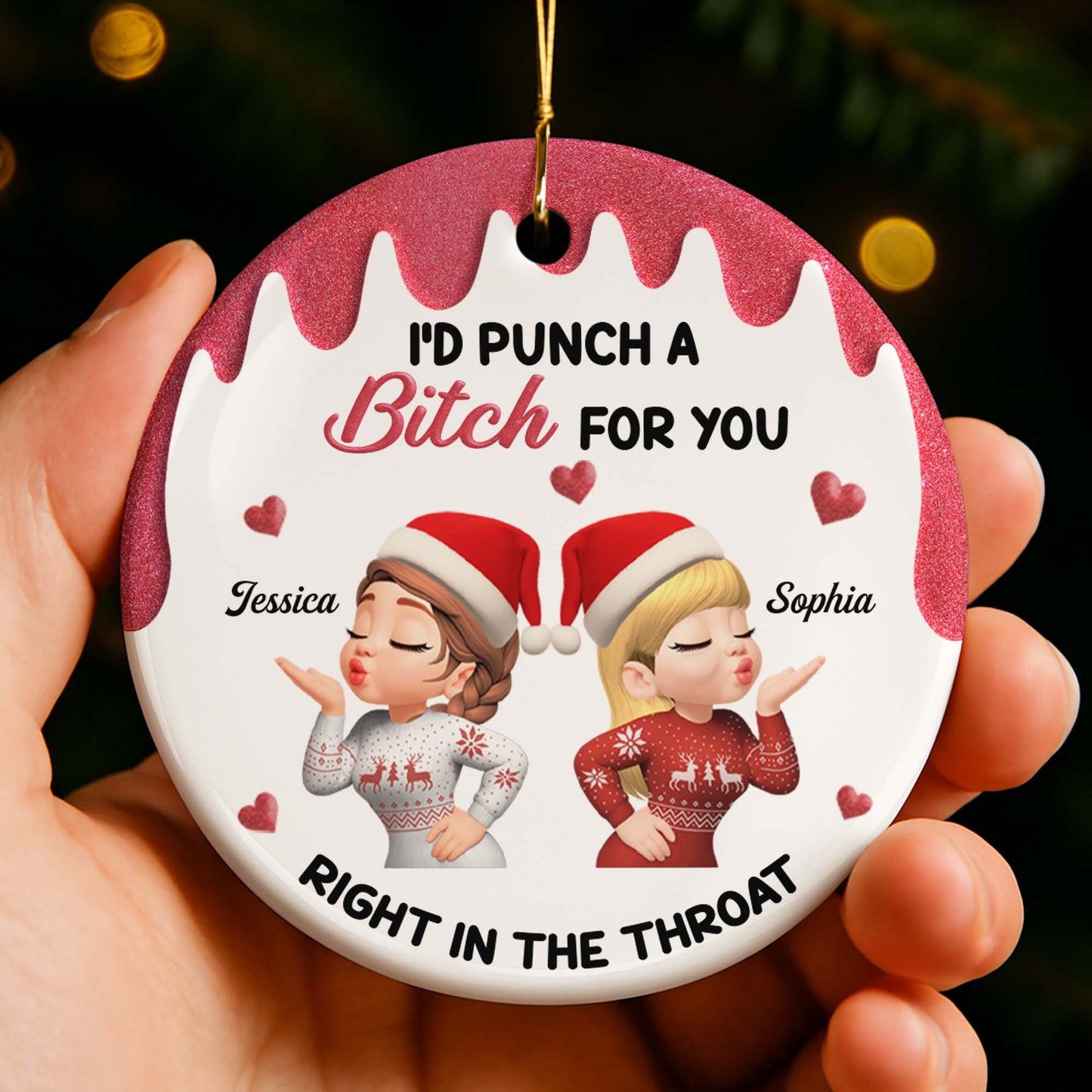I'd Punch A B**ch For You, Santa Hats, Hearts