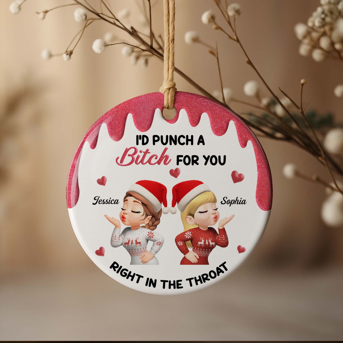 I'd Punch A B**ch For You, Santa Hats, Hearts
