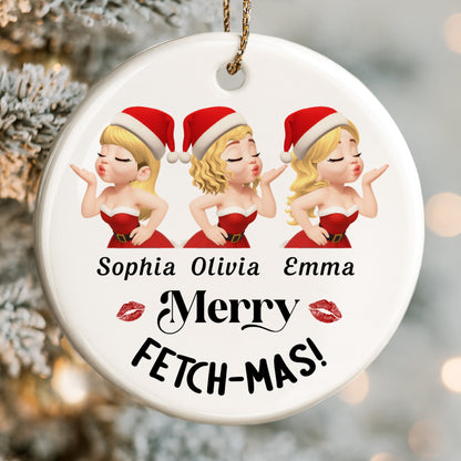 Merry Fetch-Mas Santa Hats And Kisses