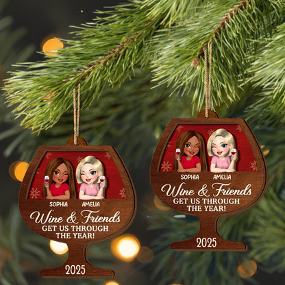 Wine & Friends Get Us Through The Year, Wine Glasses