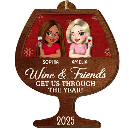 Wine & Friends Get Us Through The Year, Wine Glasses