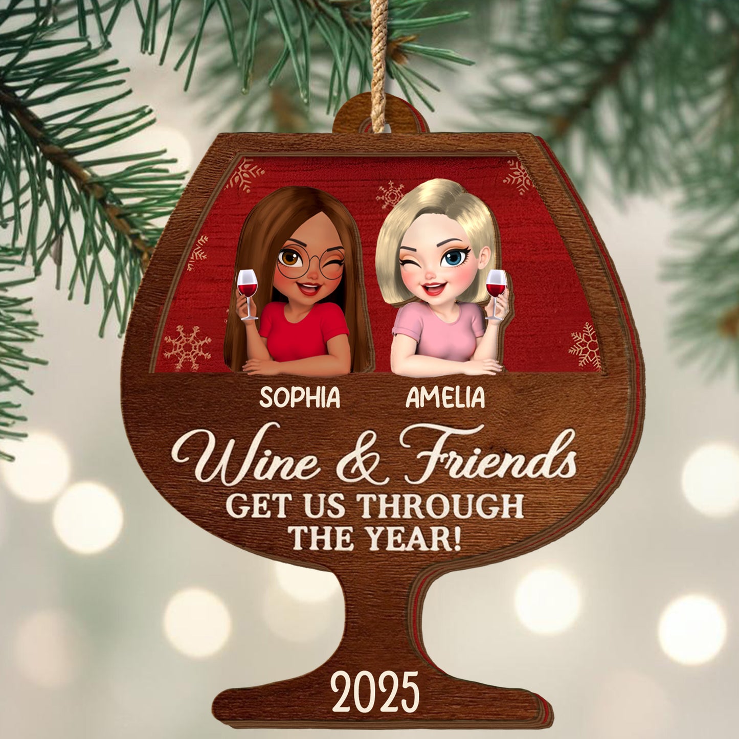 Wine & Friends Get Us Through The Year, Wine Glasses