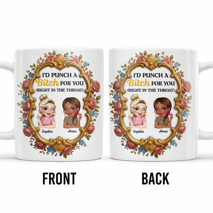 I'd Punch A B*tch For You With Roses And Golden Frame