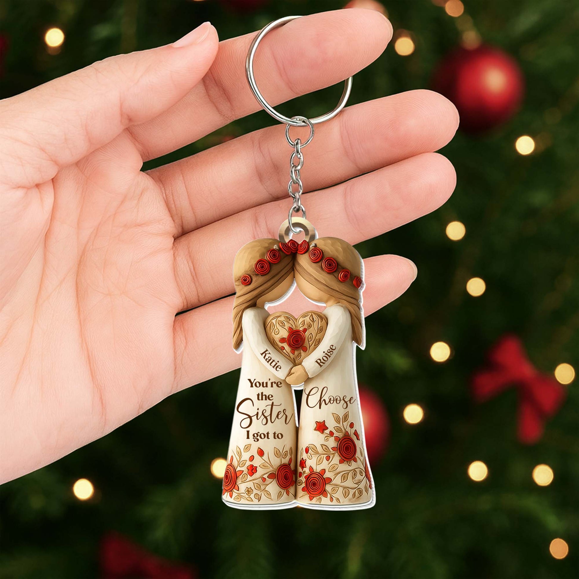 You're The Sister I Got To Choose With Flowers And Hearts