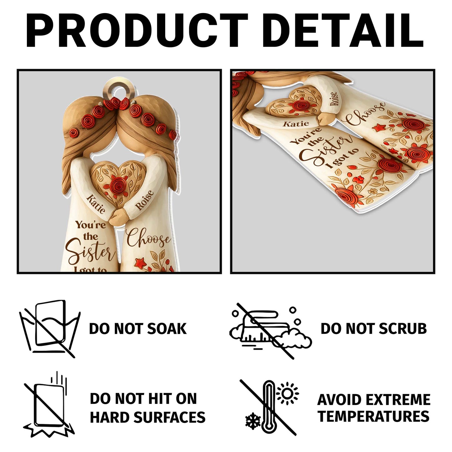 You're The Sister I Got To Choose With Flowers And Hearts