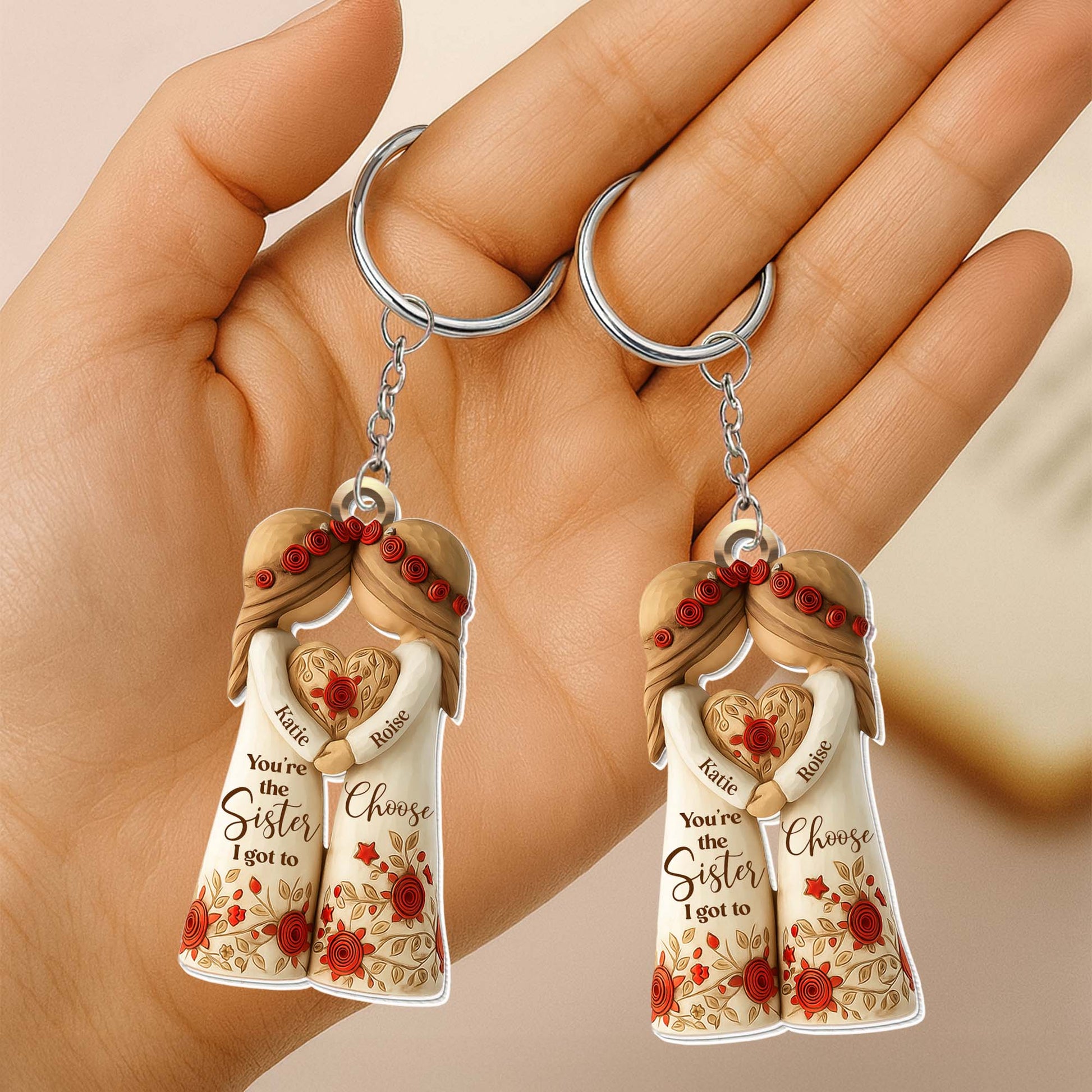 You're The Sister I Got To Choose With Flowers And Hearts