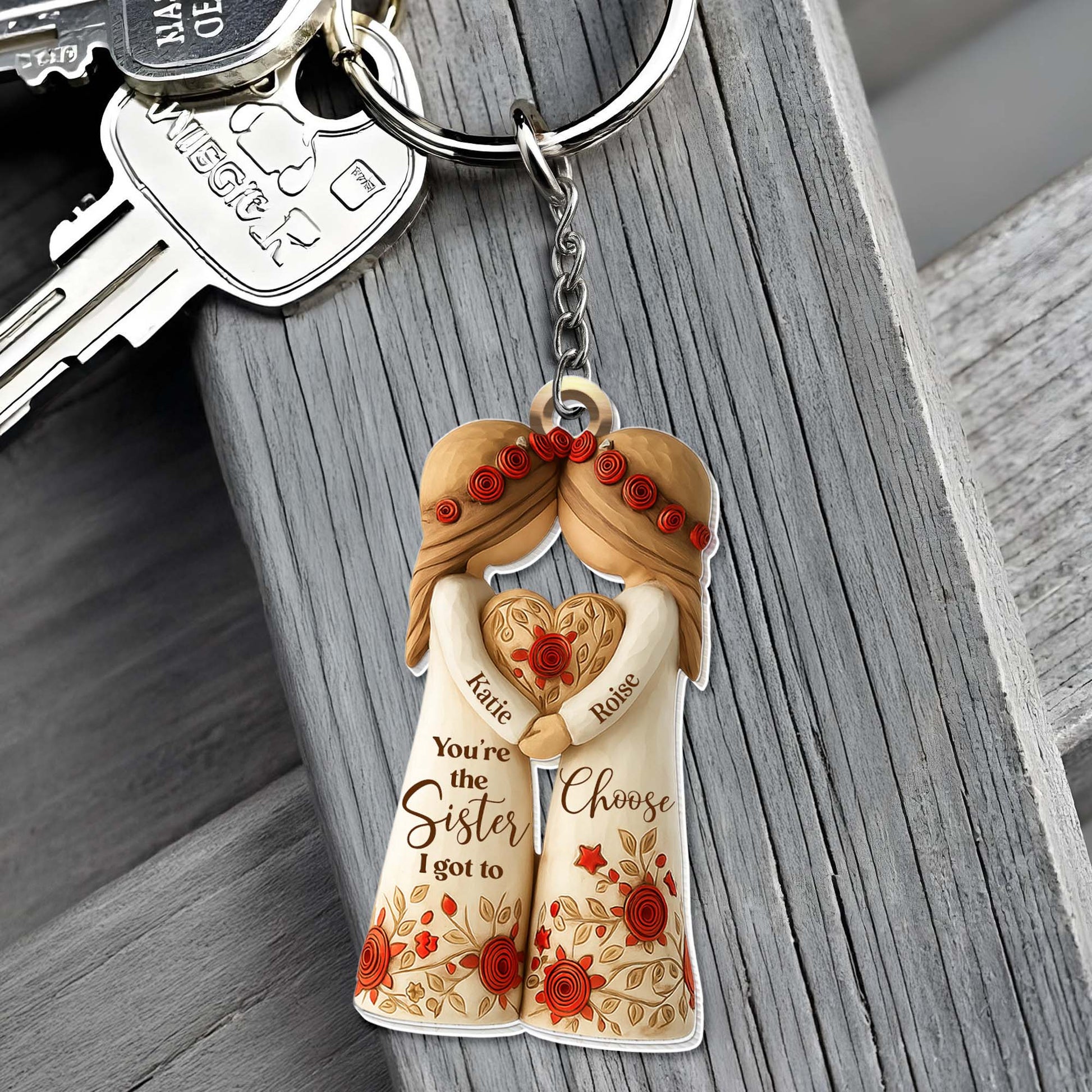 You're The Sister I Got To Choose With Flowers And Hearts