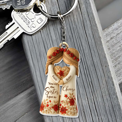 You're The Sister I Got To Choose With Flowers And Hearts