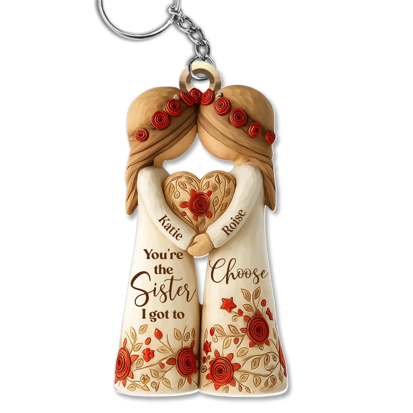 You're The Sister I Got To Choose With Flowers And Hearts