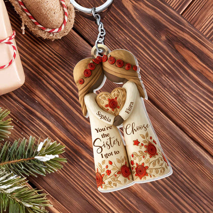 You're The Sister I Got To Choose With Flowers And Hearts