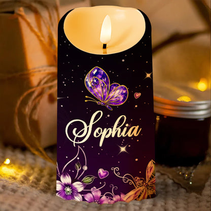Advice From A Butterfly, Let Your True Colors Show - Personalized Custom LED Candle - DTG063_LECA