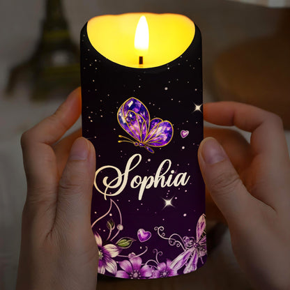 Advice From A Butterfly, Let Your True Colors Show - Personalized Custom LED Candle - DTG063_LECA