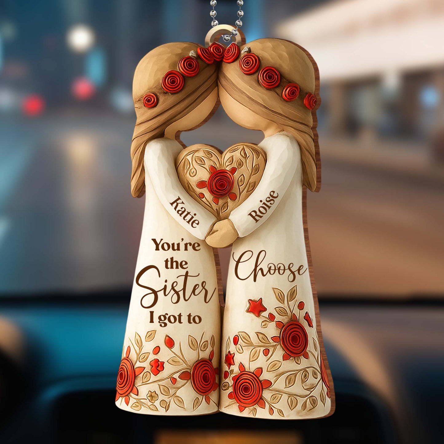 You're The Sister I Got To Choose With Flowers And Hearts