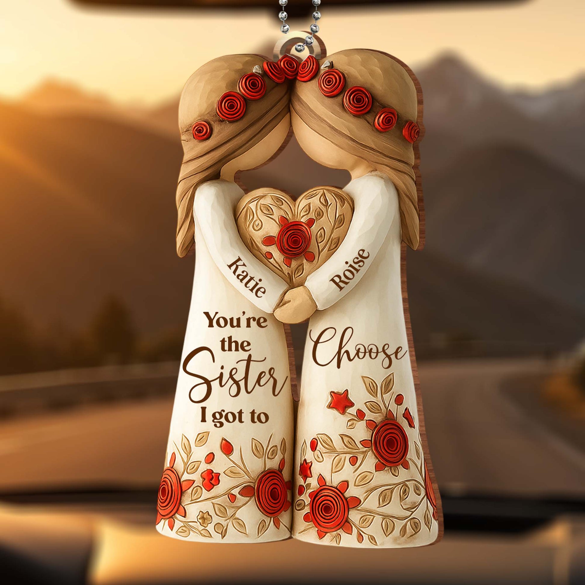 You're The Sister I Got To Choose With Flowers And Hearts