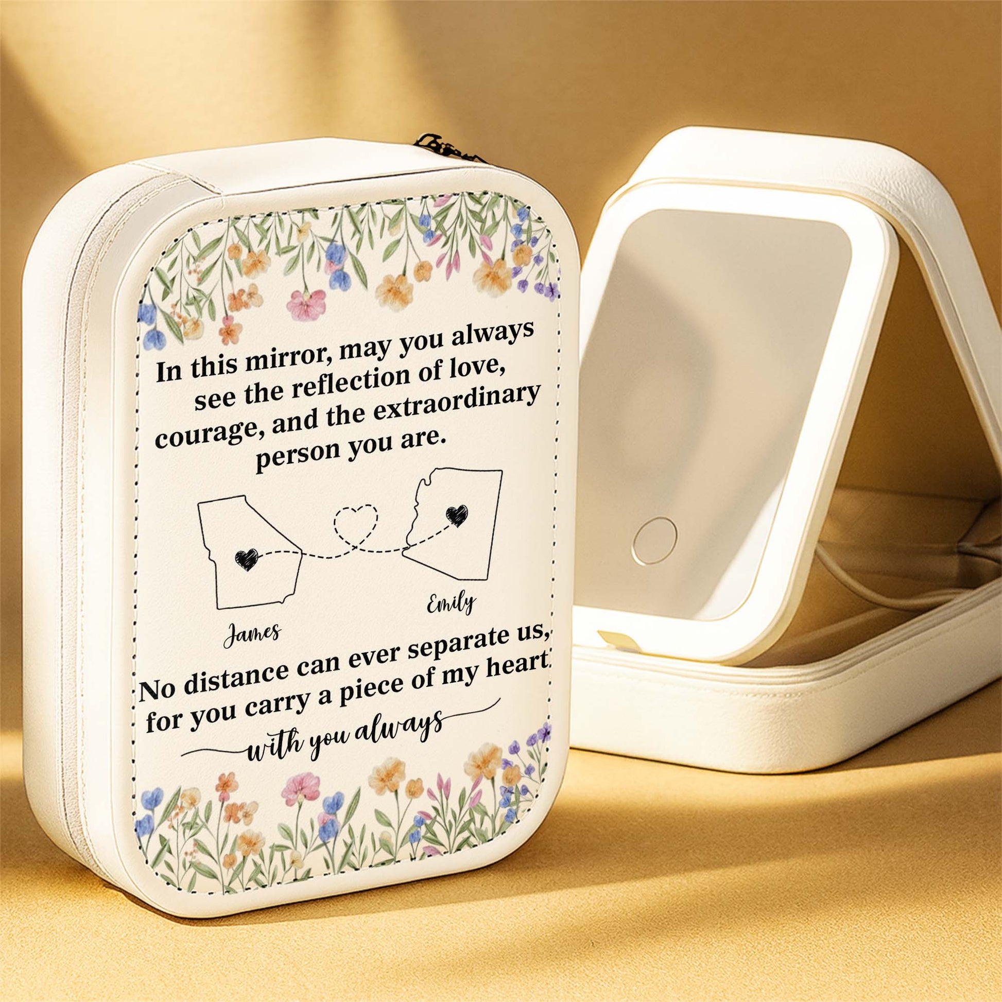 In This Mirror, May You Always See Love and Courage, Flowers and Heart