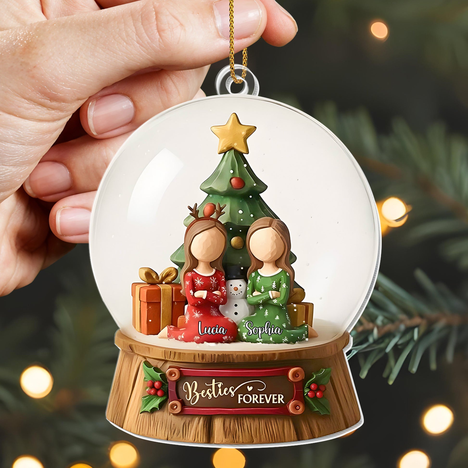 Besties Forever With Christmas Tree And Gifts