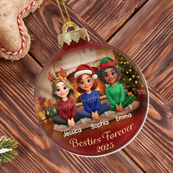 Besties Forever With Christmas Hats