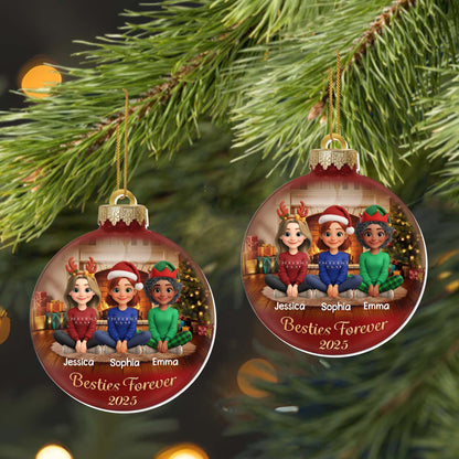 Besties Forever With Christmas Hats