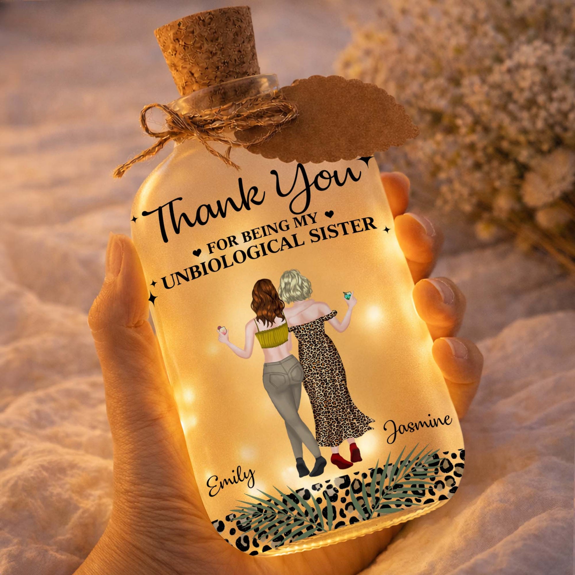 Thank You For Being My Unbiological Sister Best Friends With Leopard Print