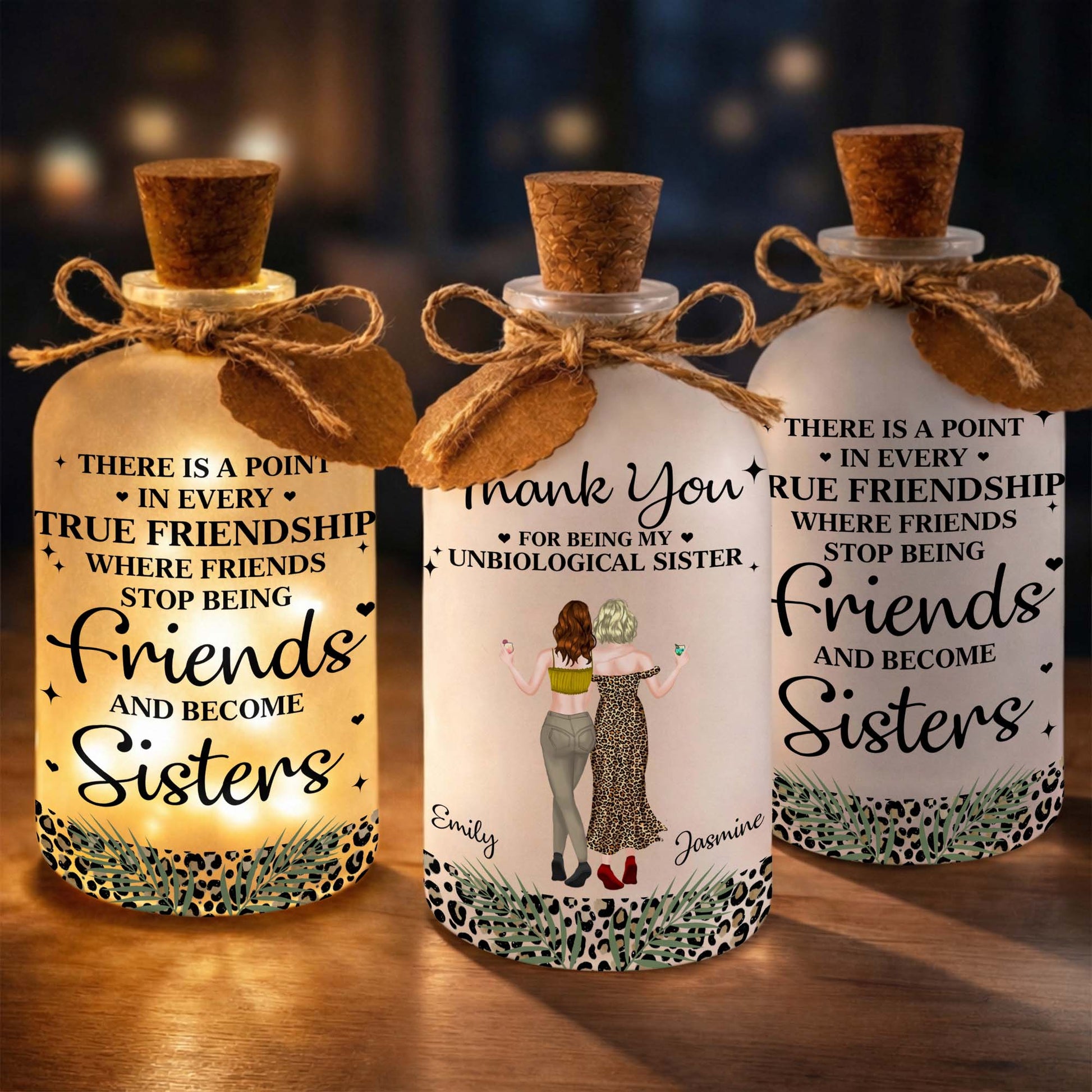 Thank You For Being My Unbiological Sister Best Friends With Leopard Print