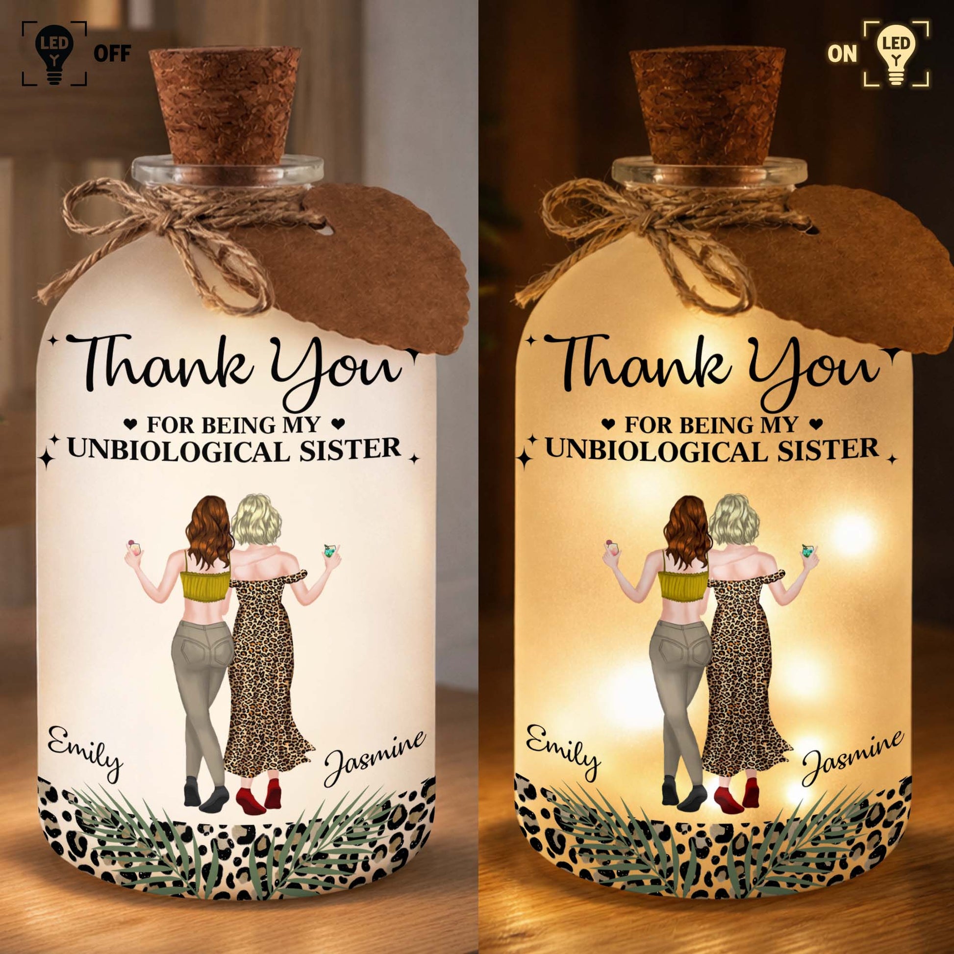 Thank You For Being My Unbiological Sister Best Friends With Leopard Print