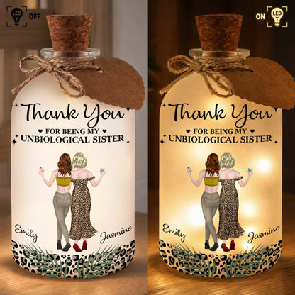 Thank You For Being My Unbiological Sister Best Friends With Leopard Print