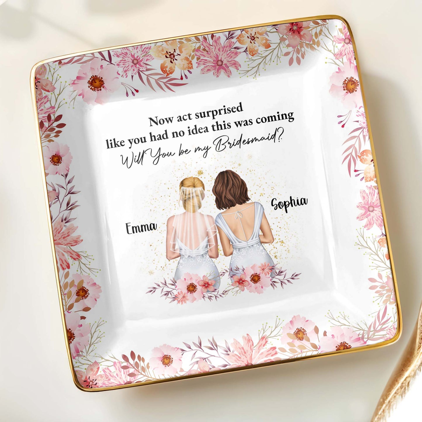 Will You Be My Bridesmaid, Flowers, Two Women