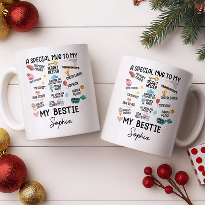 Special Mug To My Bestie Featuring Cupcake and Hearts