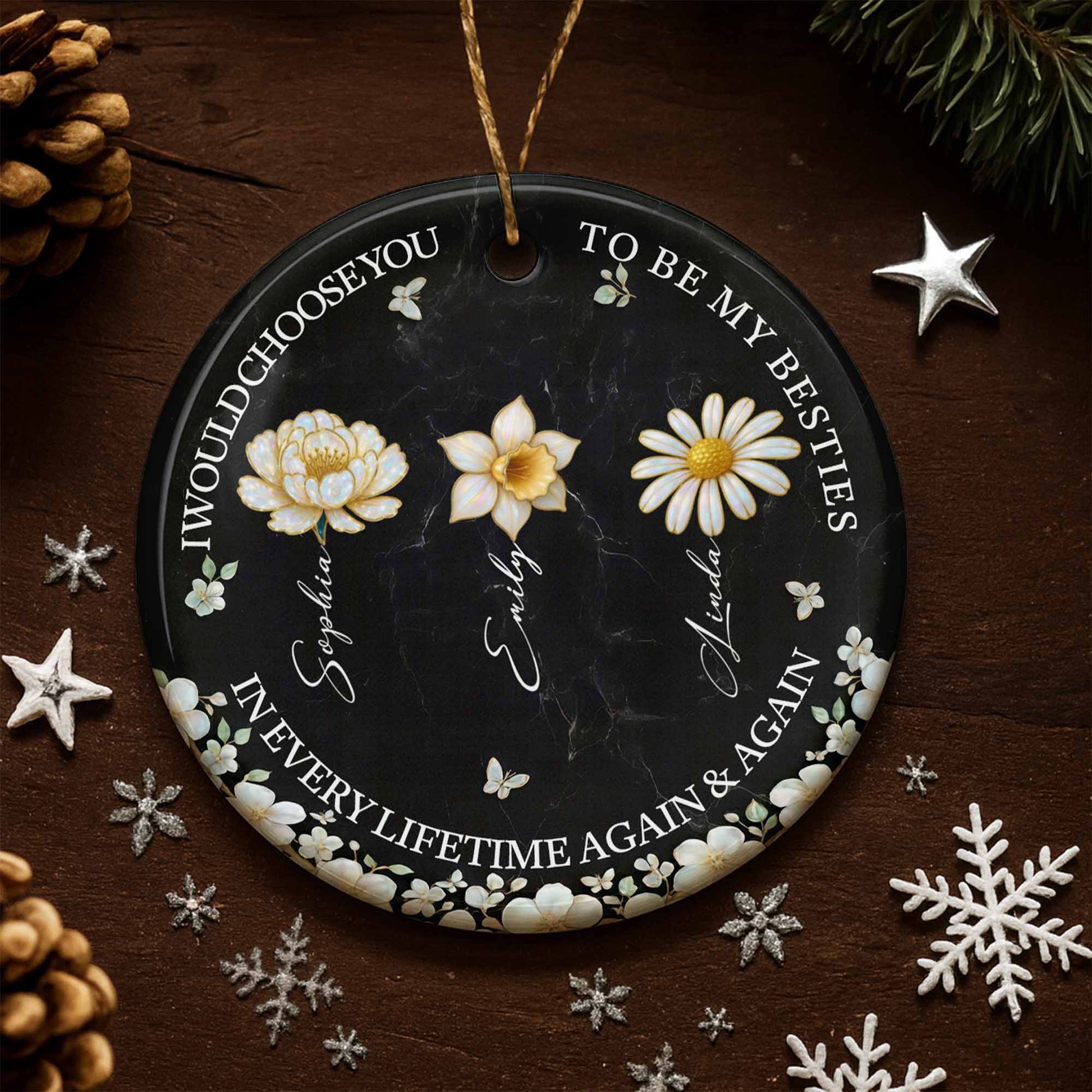 I Would Choose You To Be My Besties, Flowers And Butterflies