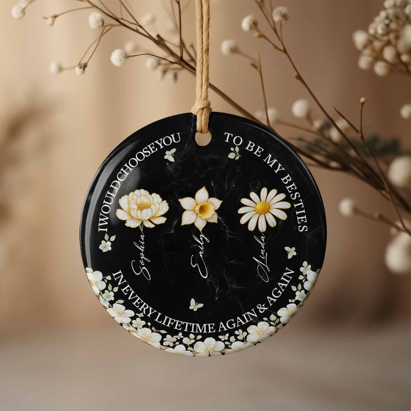 I Would Choose You To Be My Besties, Flowers And Butterflies