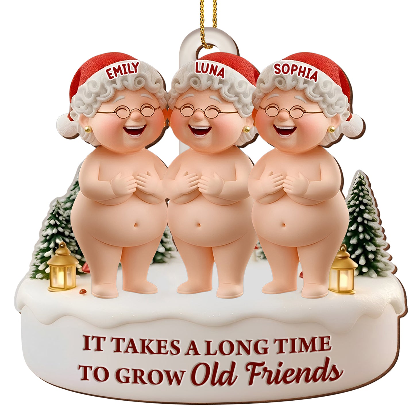 It Takes A Long Time To Grow Old Friends Santa Hats