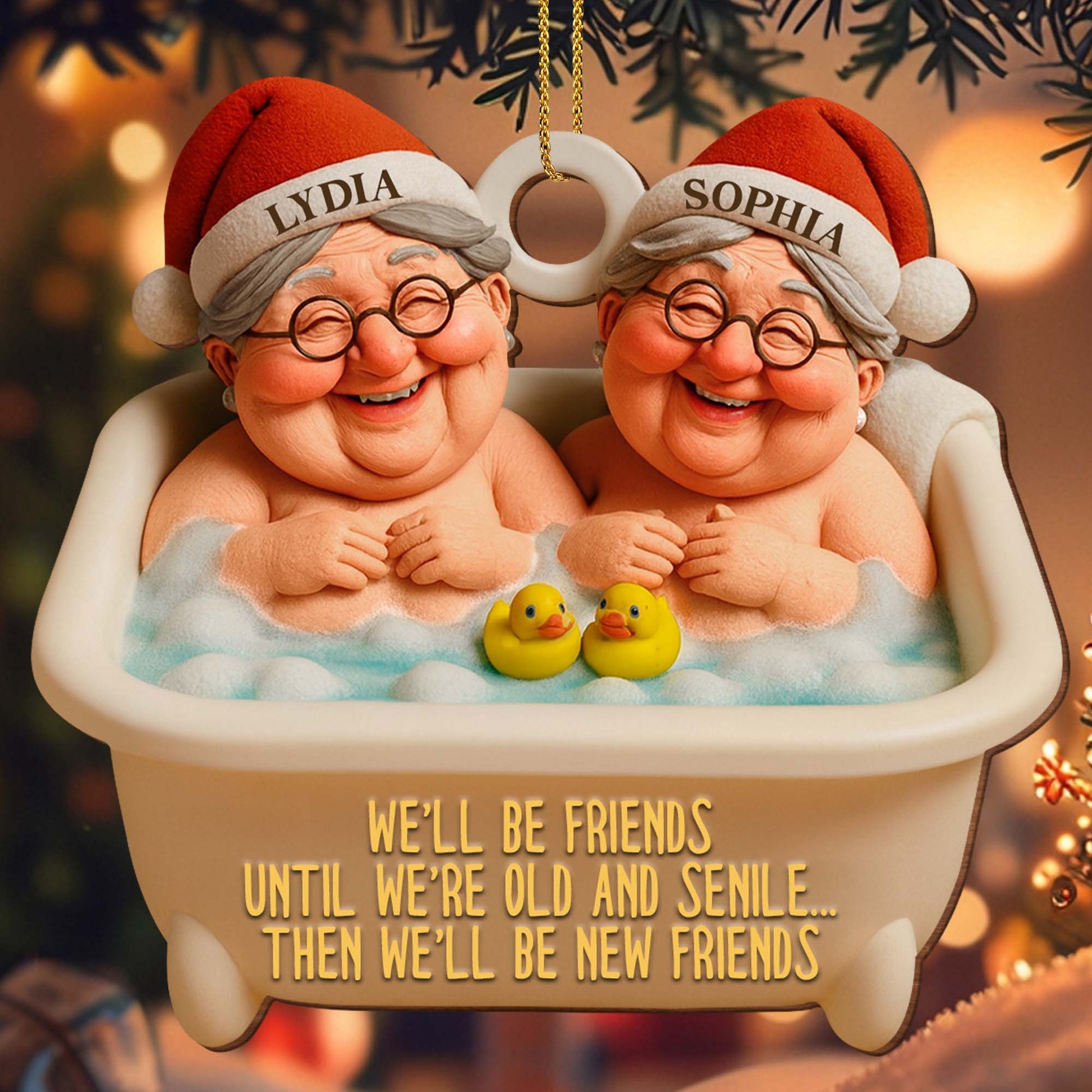 We'll Be Friends Until We're Old, Bathing Friends Ornament