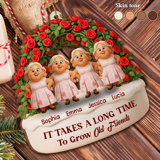 It Takes A Long Time To Grow Old Friends, Heart-Shaped Wreath With Roses