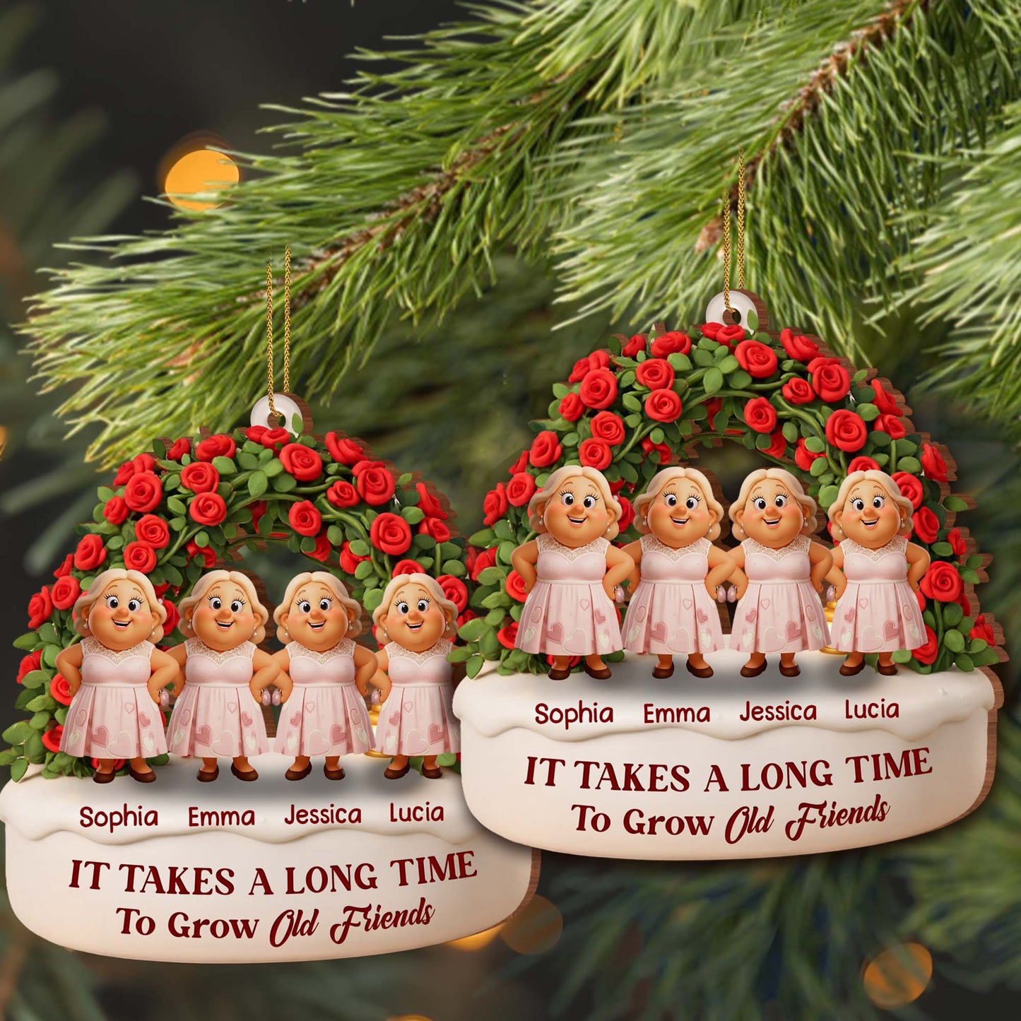 It Takes A Long Time To Grow Old Friends, Heart-Shaped Wreath With Roses