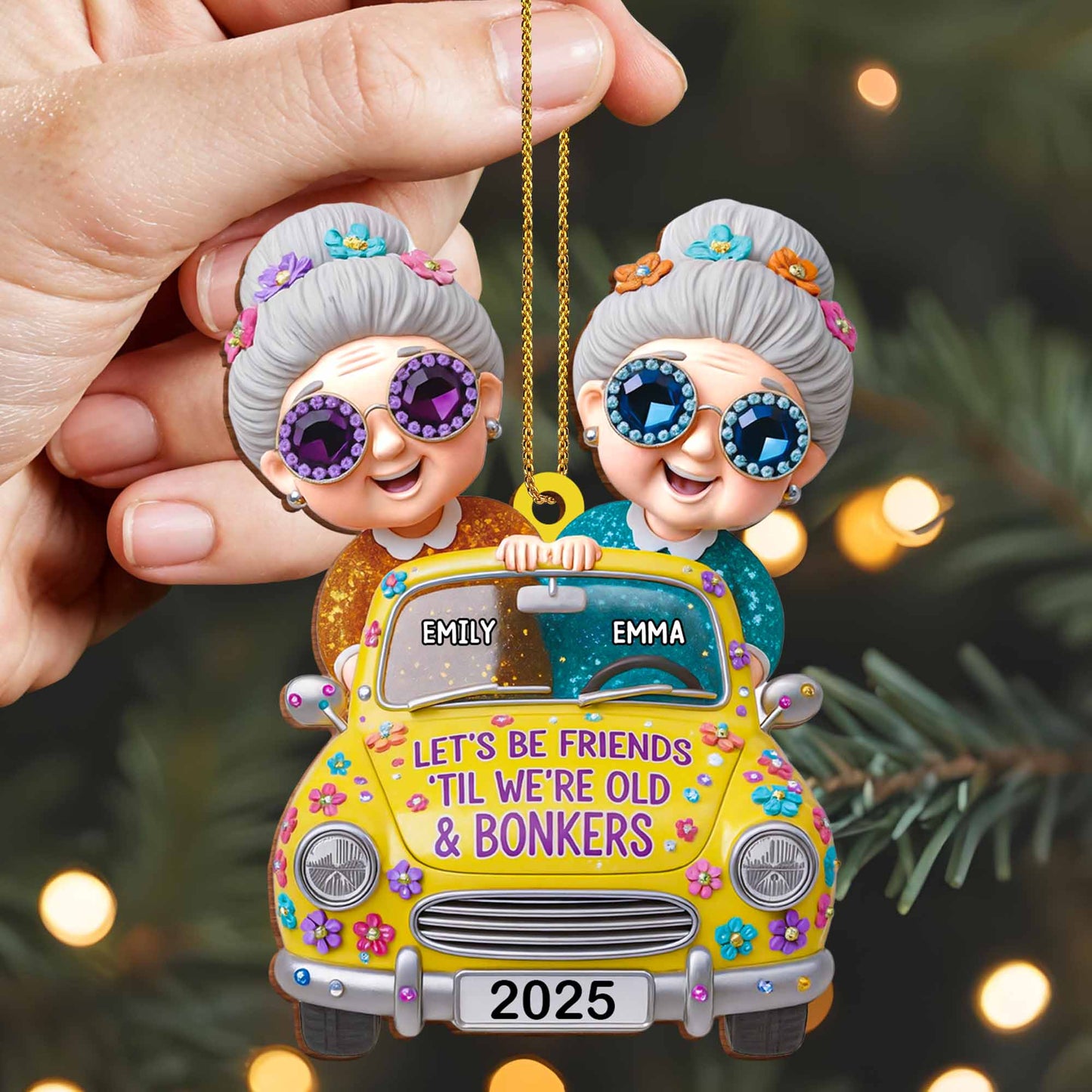 Let's Be Friends 'Til We're Old And Bonkers, Vintage Car & Flowers