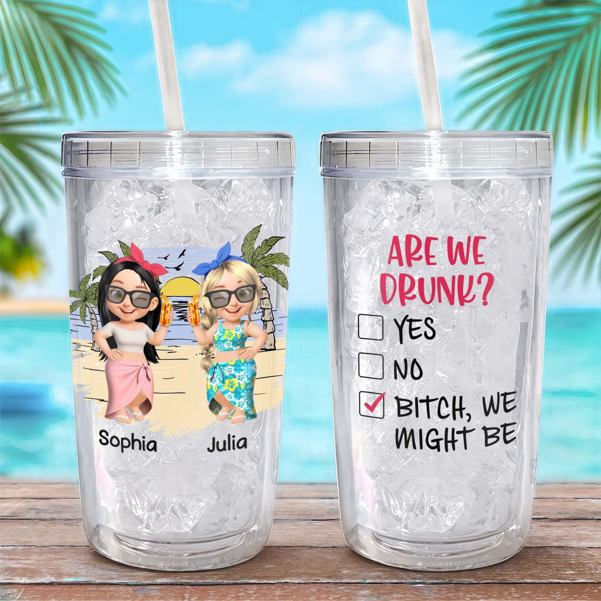 Celebrate Friendship With Beach And Palm Trees