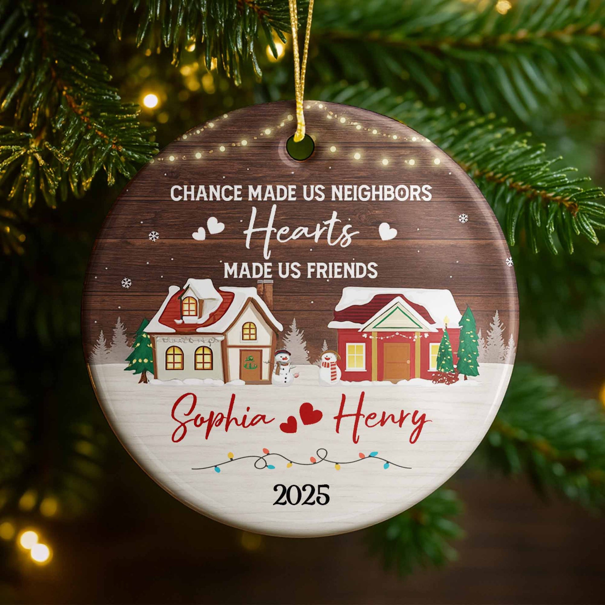 Chance Made Us Neighbors, Hearts Made Us Friends, Winter Scene