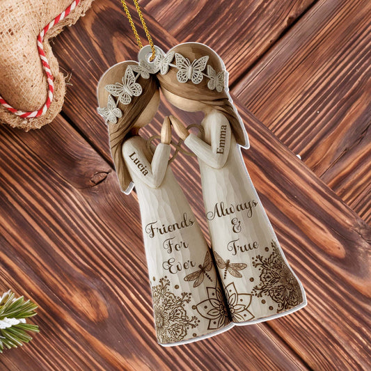 Friends For Ever Always & True With Butterflies And Floral Design