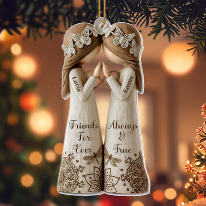 Friends For Ever Always & True With Butterflies And Floral Design