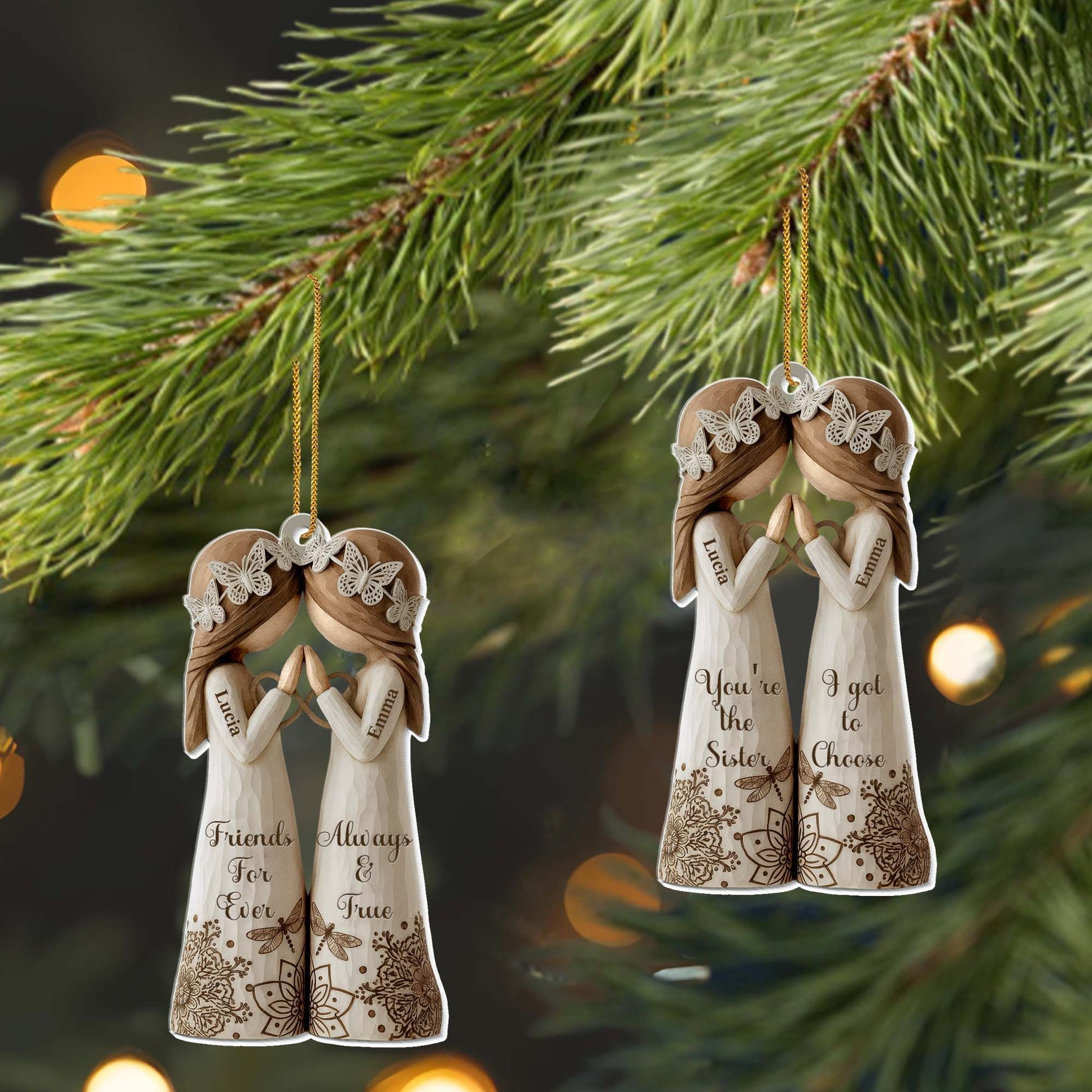 Friends For Ever Always & True With Butterflies And Floral Design