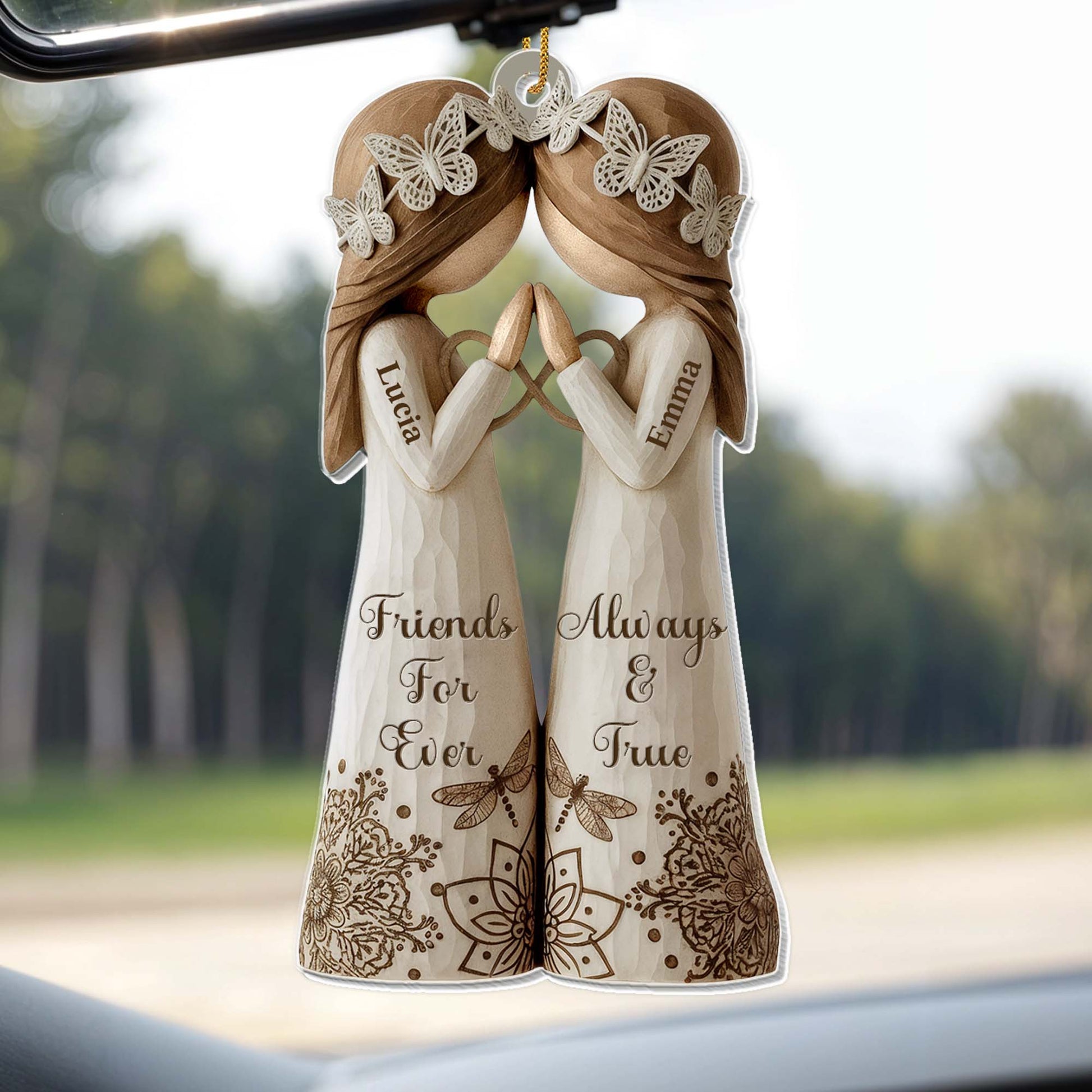 Friends For Ever Always & True With Butterflies And Floral Design