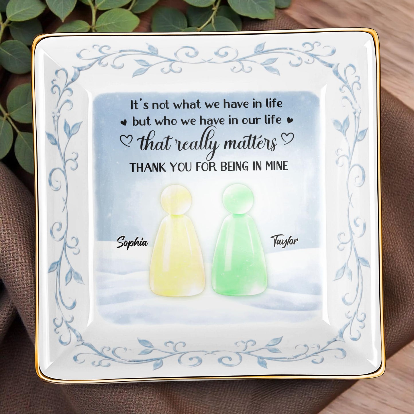 Thank You For Being In Mine With Abstract Figures And Floral Designs