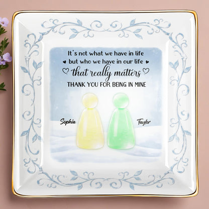 Thank You For Being In Mine With Abstract Figures And Floral Designs