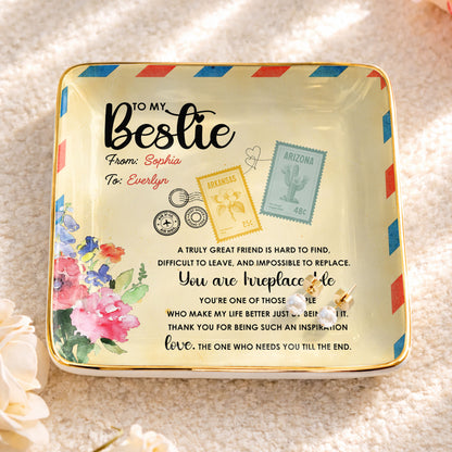 To My Bestie, A Truly Great Friend, Flowers Postage Stamps