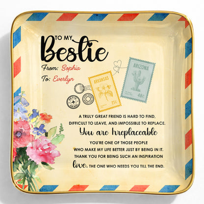 To My Bestie, A Truly Great Friend, Flowers Postage Stamps