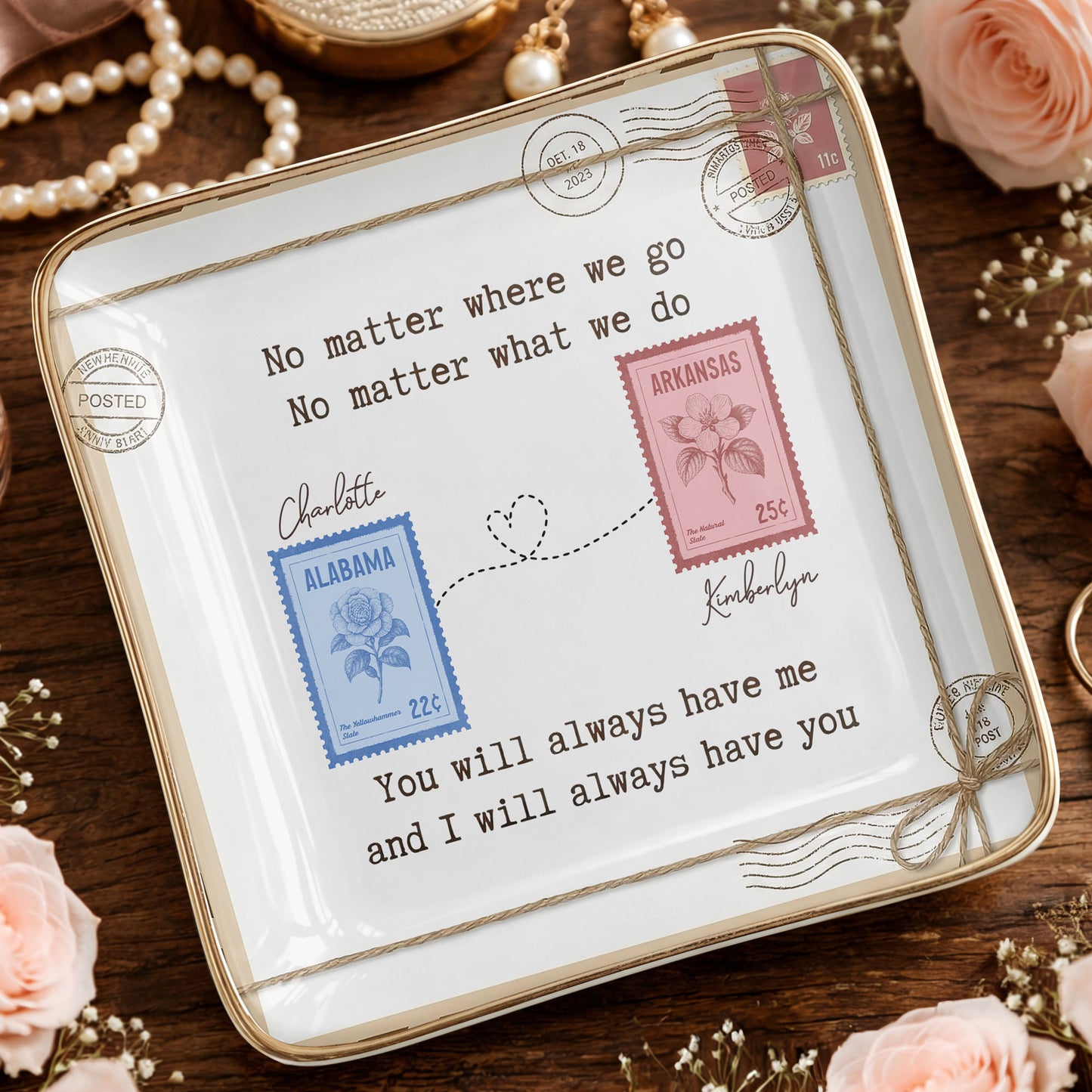 No Matter Where We Go Postage Stamp Design