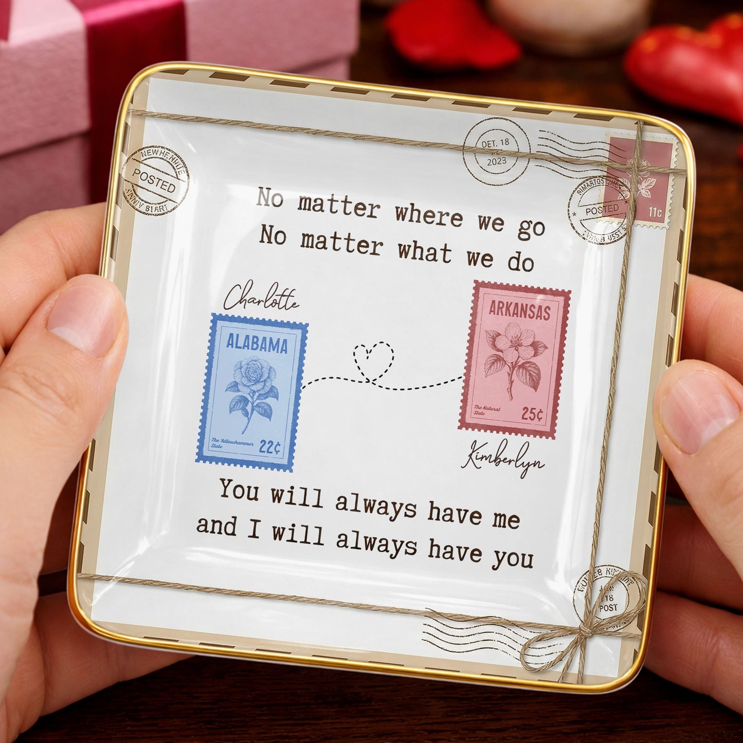 No Matter Where We Go Postage Stamp Design
