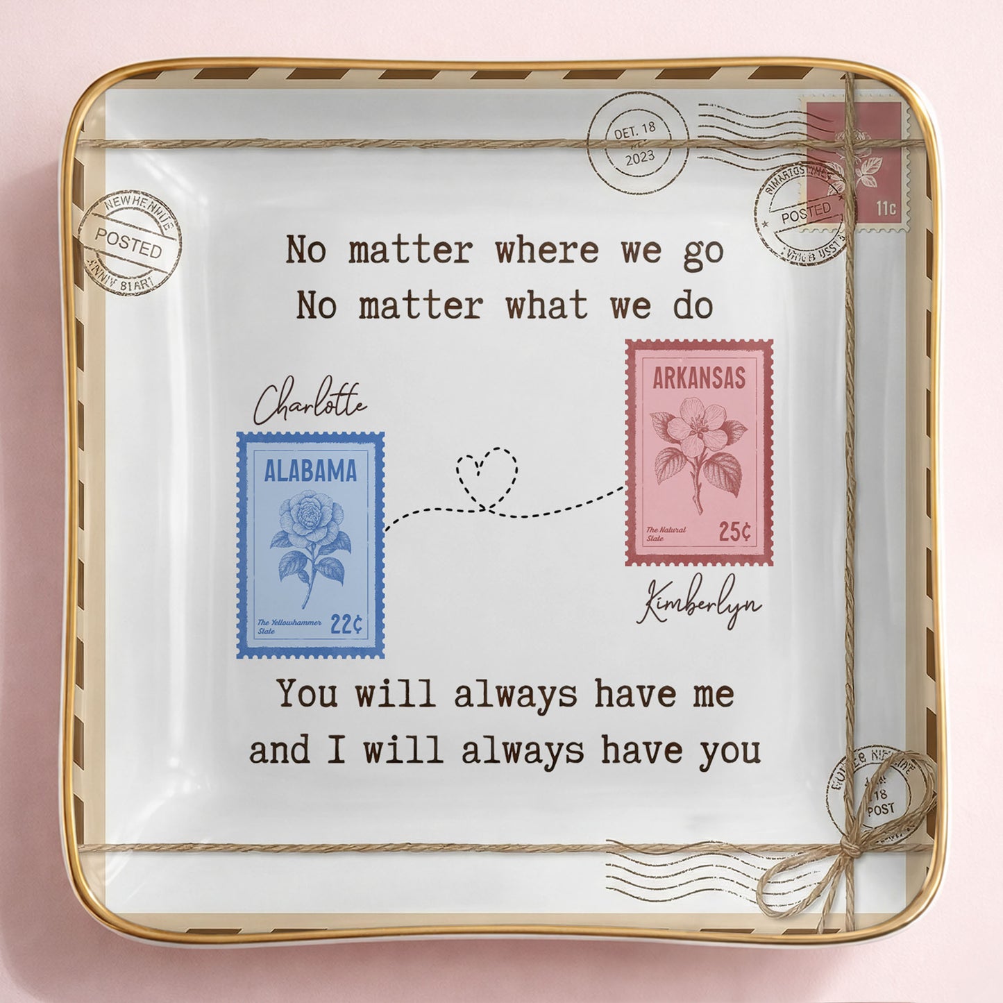 No Matter Where We Go Postage Stamp Design